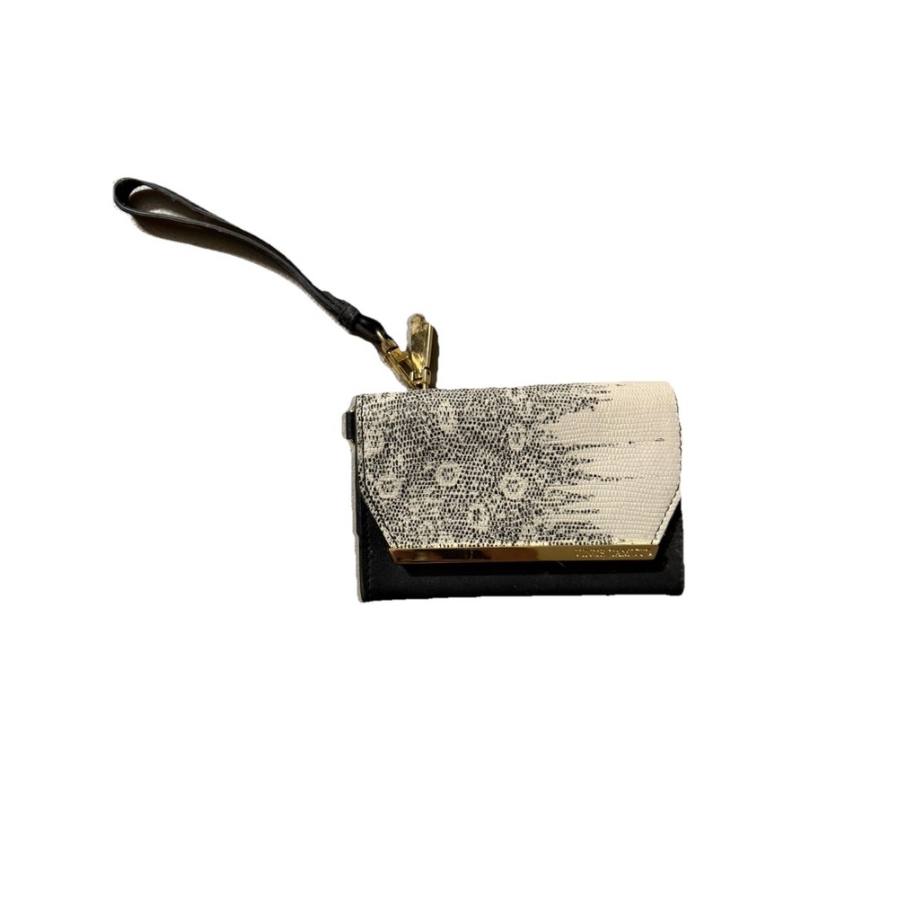Vince Camuto Black And White Micro Wristlet 6" x 4" x 1"